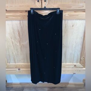 Design Works faux rhinestone black velour modest skirt size 1X